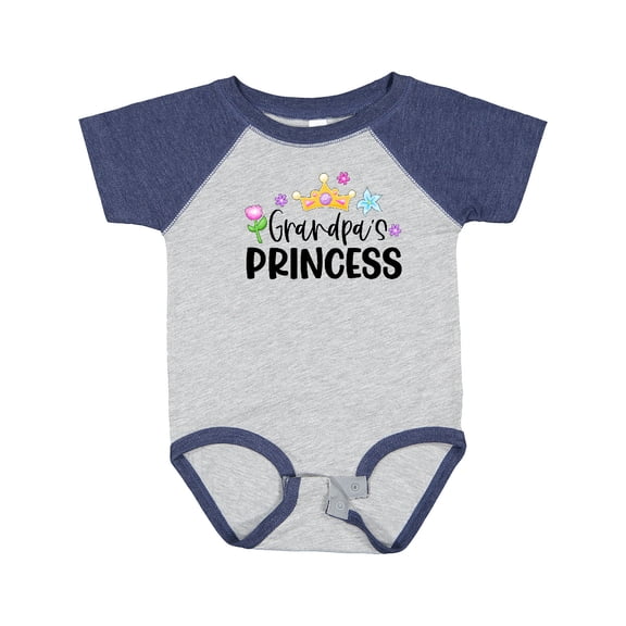 Inktastic Grandpa's Princess Crown and Flowers Girls Baby Bodysuit