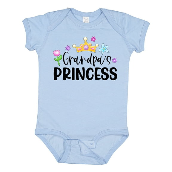 Inktastic Grandpa's Princess Crown and Flowers Girls Baby Bodysuit