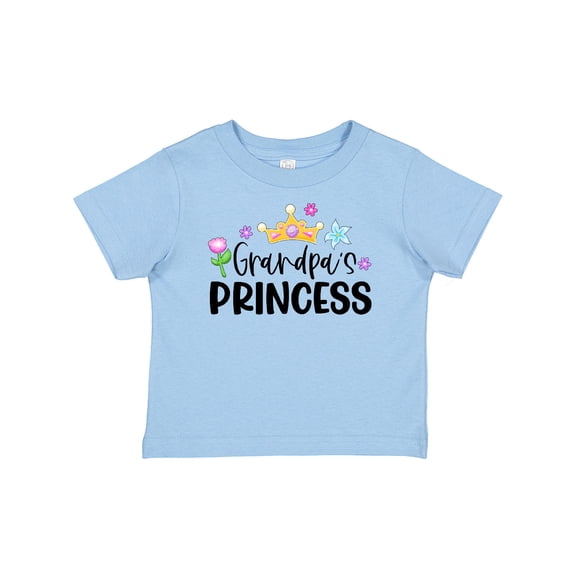 Inktastic Grandpa's Princess Crown and Flowers Girls Baby T-Shirt