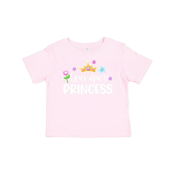 Inktastic Grandpa's Princess Crown and Flowers Girls Baby T-Shirt