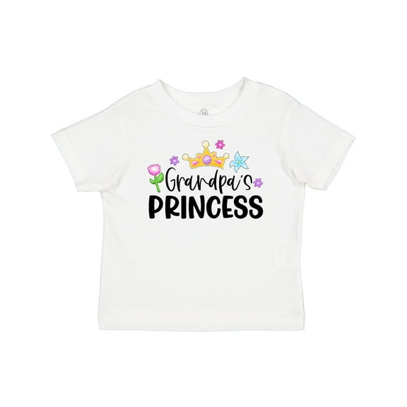 Inktastic Grandpa's Princess Crown and Flowers Girls Baby T-Shirt