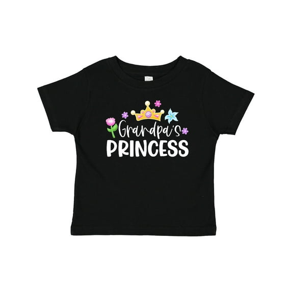 Inktastic Grandpa's Princess Crown and Flowers Girls Baby T-Shirt