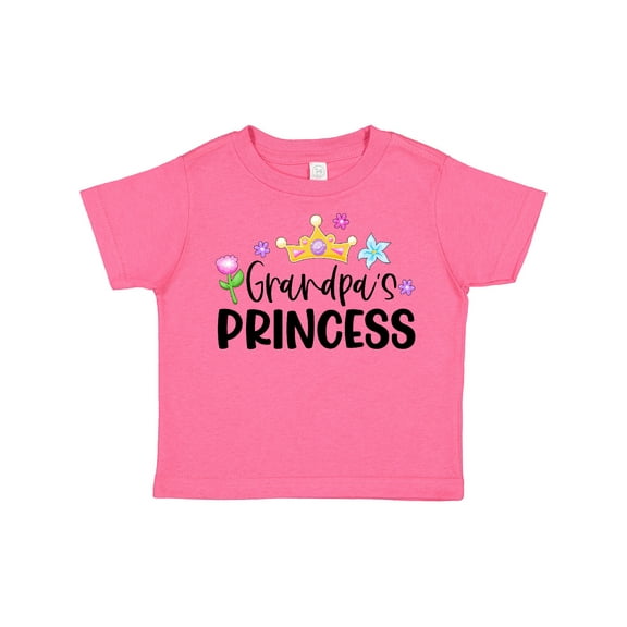 Inktastic Grandpa's Princess Crown and Flowers Girls Toddler T-Shirt