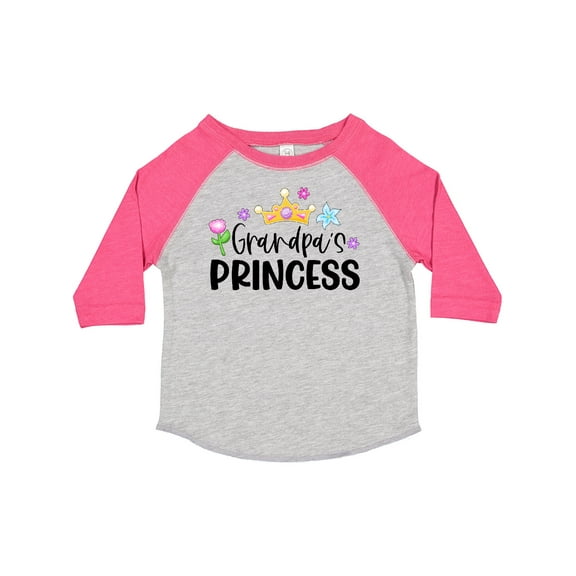 Inktastic Grandpa's Princess Crown and Flowers Girls Toddler T-Shirt
