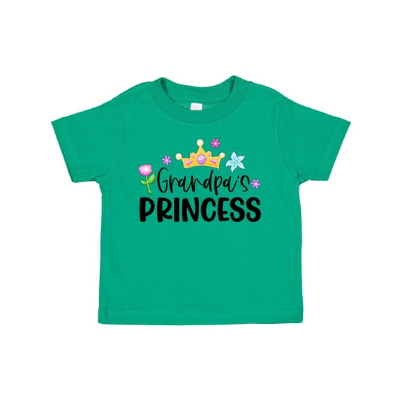 Inktastic Grandpa's Princess Crown and Flowers Girls Toddler T-Shirt