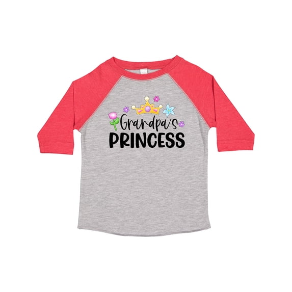 Inktastic Grandpa's Princess Crown and Flowers Girls Toddler T-Shirt