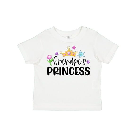 Inktastic Grandpa's Princess Crown and Flowers Girls Toddler T-Shirt