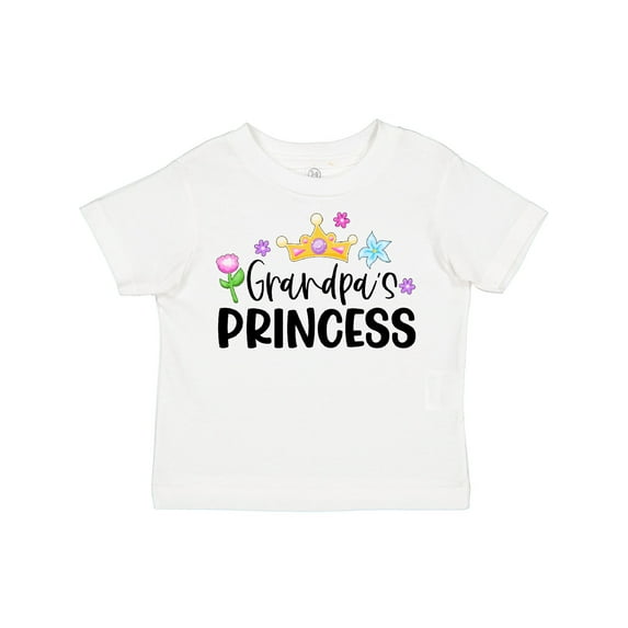 Inktastic Grandpa's Princess Crown and Flowers Girls Toddler T-Shirt