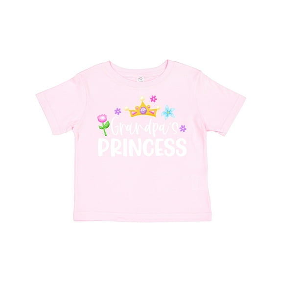 Inktastic Grandpa's Princess Crown and Flowers Girls Toddler T-Shirt