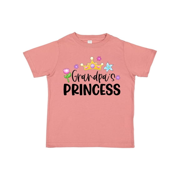 Inktastic Grandpa's Princess Crown and Flowers Girls Toddler T-Shirt