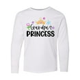 thumbnail image 1 of Inktastic Grandpa's Princess Crown and Flowers Long Sleeve Youth T-Shirt, 1 of 5