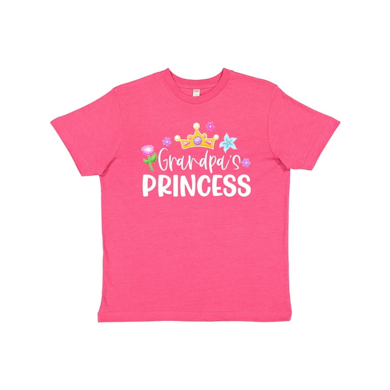 Inktastic Grandpa's Princess Crown and Flowers Youth T-Shirt