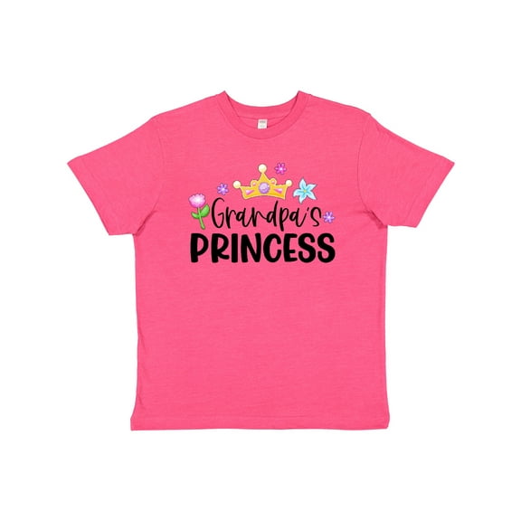 Inktastic Grandpa's Princess Crown and Flowers Youth T-Shirt