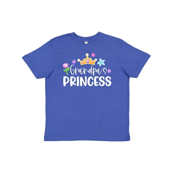 Inktastic Grandpa's Princess Crown and Flowers Youth T-Shirt