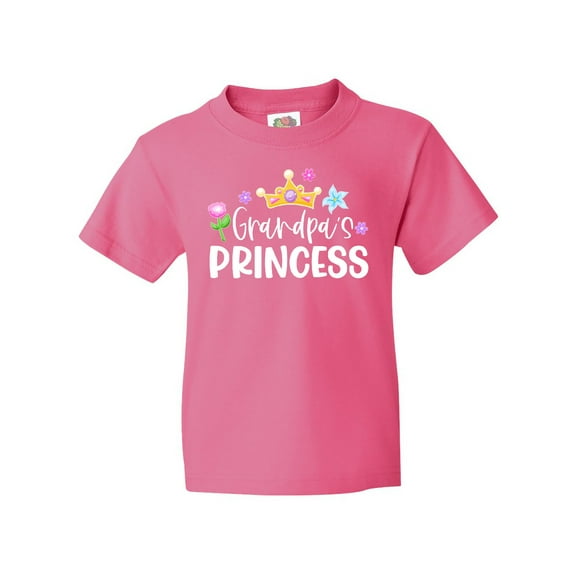 Inktastic Grandpa's Princess Crown and Flowers Youth T-Shirt