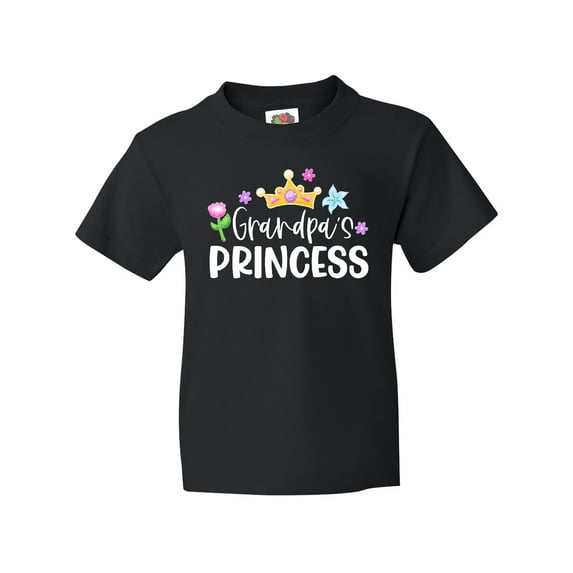 Inktastic Grandpa's Princess Crown and Flowers Youth T-Shirt