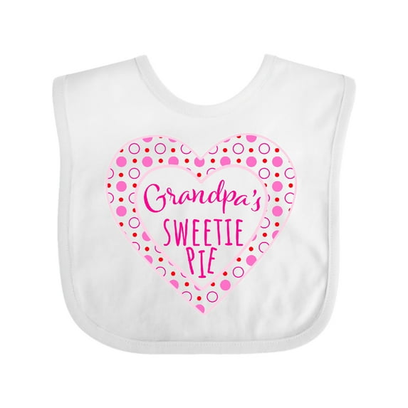 Inktastic Grandpa's Sweetie Pie with Pink Hearts Boys or Girls Baby Bib