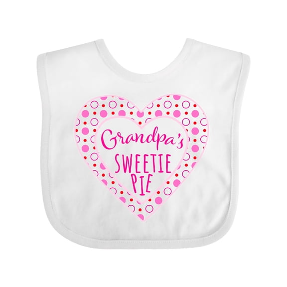 Inktastic Grandpa's Sweetie Pie with Pink Hearts Boys or Girls Baby Bib