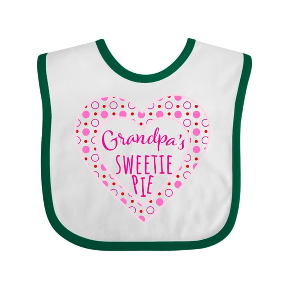 Inktastic Grandpa's Sweetie Pie with Pink Hearts Boys or Girls Baby Bib