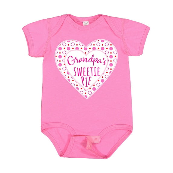 Inktastic Grandpa's Sweetie Pie with Pink Hearts Boys or Girls Baby Bodysuit