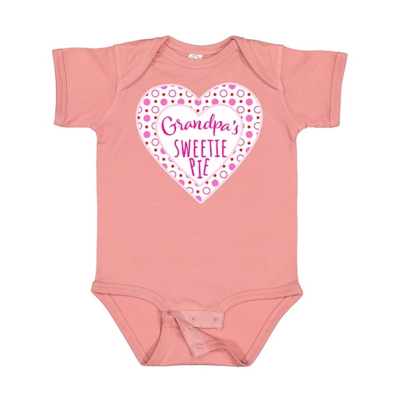 Inktastic Grandpa's Sweetie Pie with Pink Hearts Boys or Girls Baby Bodysuit