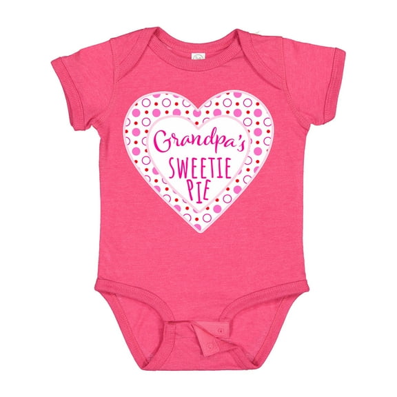 Inktastic Grandpa's Sweetie Pie with Pink Hearts Boys or Girls Baby Bodysuit