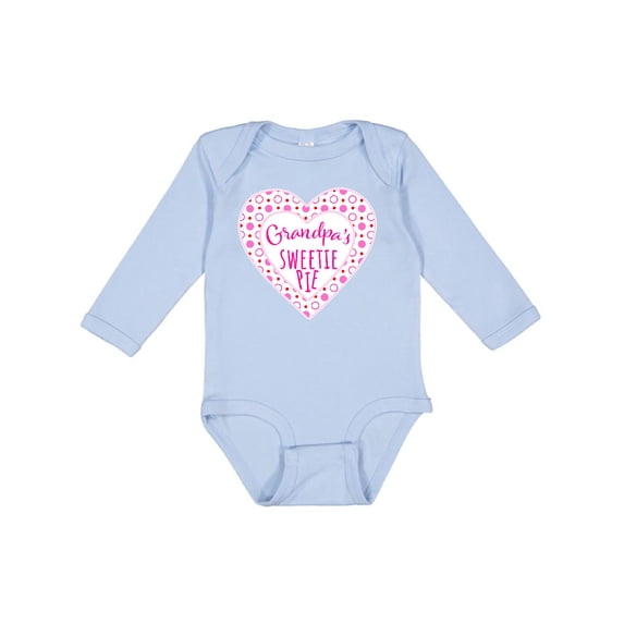 Inktastic Grandpa's Sweetie Pie with Pink Hearts Boys or Girls Long Sleeve Baby Bodysuit