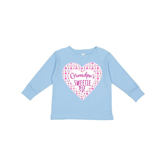 Inktastic Grandpa's Sweetie Pie with Pink Hearts Boys or Girls Long Sleeve Toddler T-Shirt
