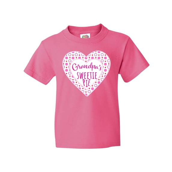 Inktastic Grandpa's Sweetie Pie with Pink Hearts Youth T-Shirt