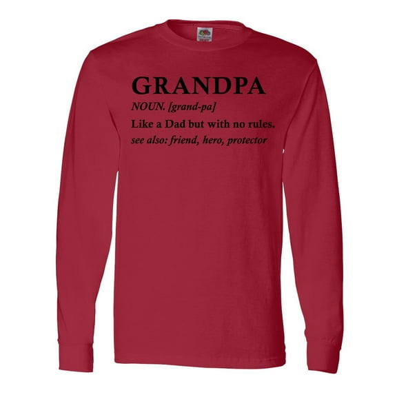 Inktastic Grandparents Day Grandpa Like a Dad but with No Rules Long Sleeve T-Shirt