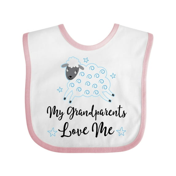 Inktastic Grandparents Love Little Lamb Boys or Girls Baby Bib
