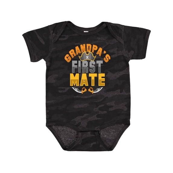 Inktastic Grandpas 1st Mate Pirate Sailing Boys or Girls Baby Bodysuit
