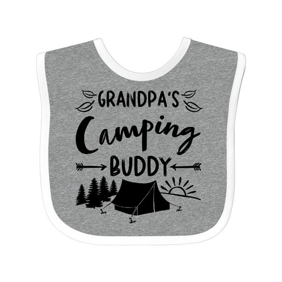 Inktastic Grandpas Camping Buddy Boys or Girls Baby Bib