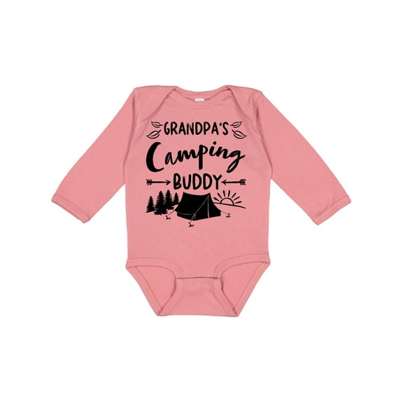 Inktastic Grandpas Camping Buddy Boys or Girls Long Sleeve Baby Bodysuit