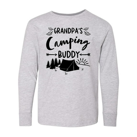 Inktastic Grandpas Camping Buddy Long Sleeve Youth T-Shirt