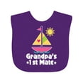 thumbnail image 1 of Inktastic Grandpas First Mate Girls Pink Sailboat Girls Baby Bib, 1 of 4