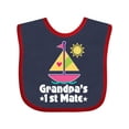 thumbnail image 1 of Inktastic Grandpas First Mate Girls Pink Sailboat Girls Baby Bib, 1 of 4