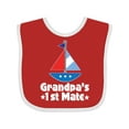 thumbnail image 1 of Inktastic Grandpas First Mate Nautical Sailboat Boys Baby Bib, 1 of 4