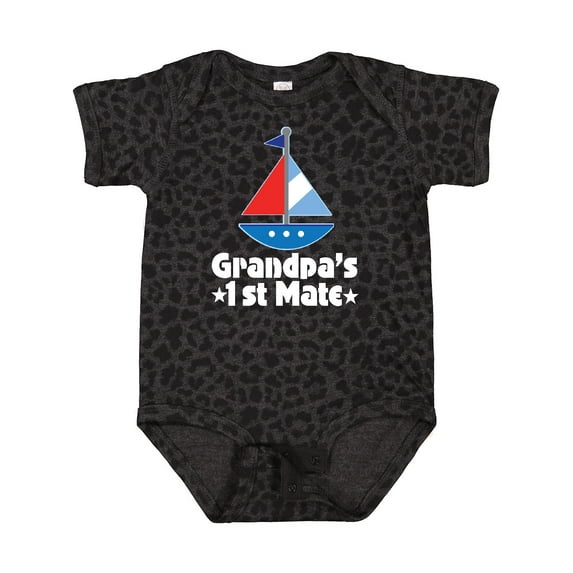 Inktastic Grandpas First Mate Nautical Sailboat Boys Baby Bodysuit