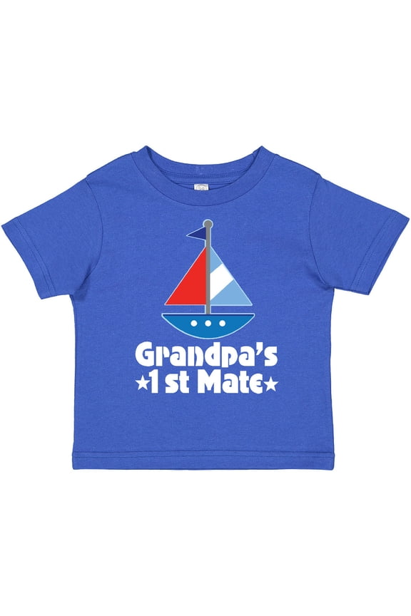 Grandpas First Mate Nautical Sailboat Boys Toddler T-Shirt