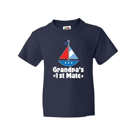 Inktastic Grandpas First Mate Nautical Sailboat Youth T-Shirt