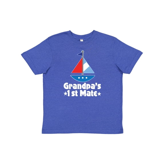 Inktastic Grandpas First Mate Nautical Sailboat Youth T-Shirt