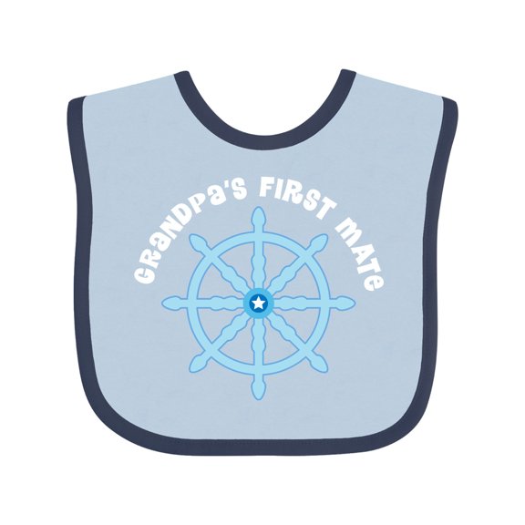 Inktastic Grandpas First Mate Sailing Nautical Boys Boys Baby Bib