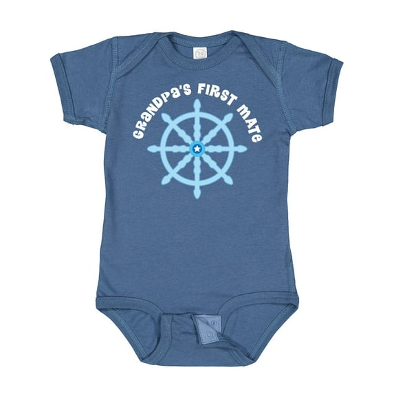 Inktastic Grandpas First Mate Sailing Nautical Boys Boys Baby Bodysuit