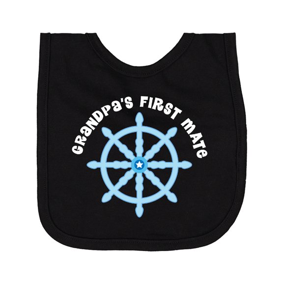 Inktastic Grandpas First Mate Sailing Nautical Boys Newborn Bib