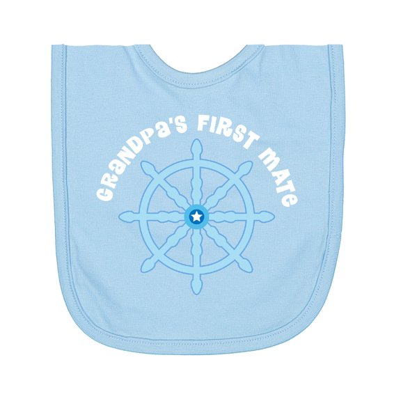 Inktastic Grandpas First Mate Sailing Nautical Boys Newborn Bib