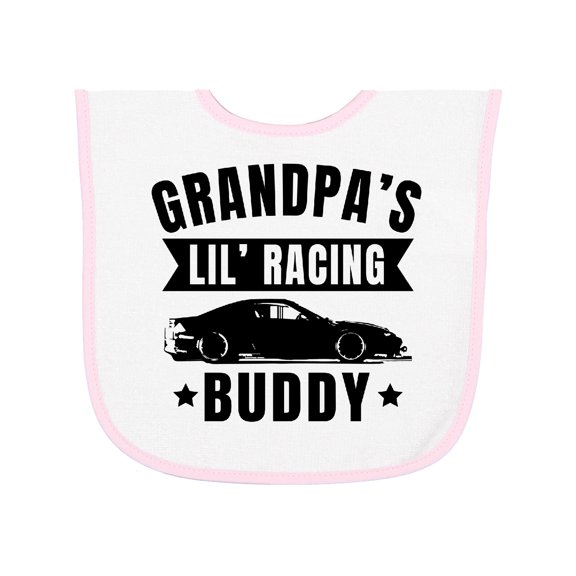 Inktastic Grandpas Lil Racing Buddy Baby Terry Cloth Bib