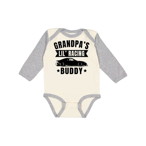 Inktastic Grandpas Lil Racing Buddy Boys or Girls Long Sleeve Baby Bodysuit