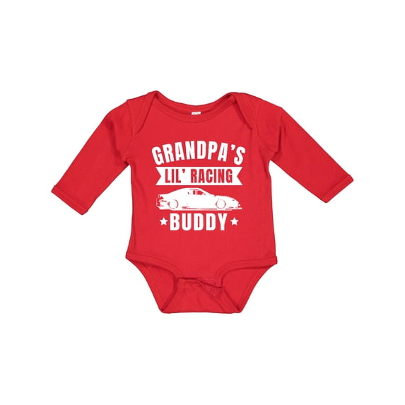 Inktastic Grandpas Lil Racing Buddy Boys or Girls Long Sleeve Baby Bodysuit