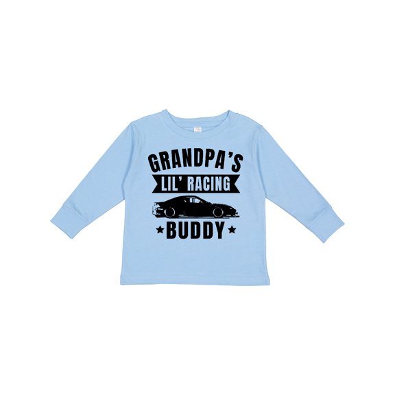 Inktastic Grandpas Lil Racing Buddy Boys or Girls Long Sleeve Toddler T-Shirt
